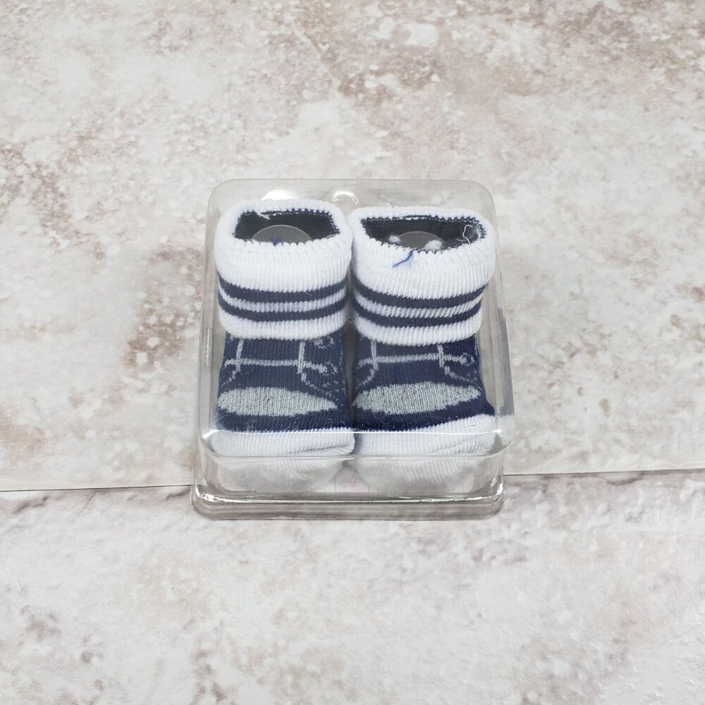 Blue Baby Booties Infant Socks Swiggles Size 0-12 Months Shoe Sneaker Themed